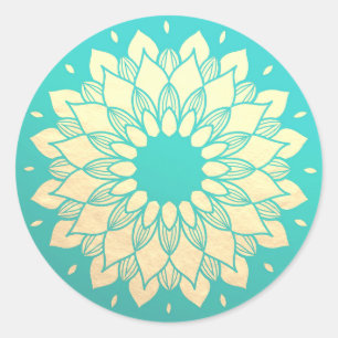 Yoga Studio Meditation Instructor Golden Mandala Ronde Sticker