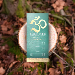 Yoga Studio Meditation Instructor om Prijslijst Reclamekaart