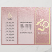 Yoga Studio Meditation Instructor OM Sign Tri Fold (Voorkant)