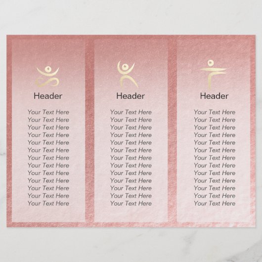 Yoga Studio Meditation Instructor OM Sign Tri Fold (Achterkant)