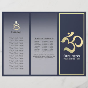 Yoga Studio Meditation Instructor OM Sign Tri Fold