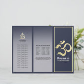 Yoga Studio Meditation Instructor OM Sign Tri Fold (Staand voorkant)