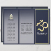 Yoga Studio Meditation Instructor OM Sign Tri Fold (Voorkant / Achterkant)