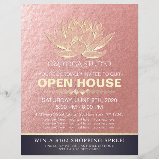 YOGA Studio Meditation Instructor Open House Lotus Flyer (Voorkant)