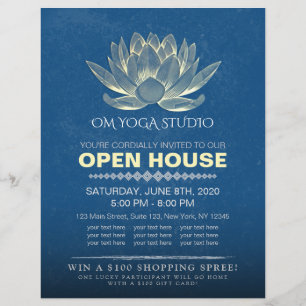 YOGA Studio Meditation Instructor Open House Lotus Flyer