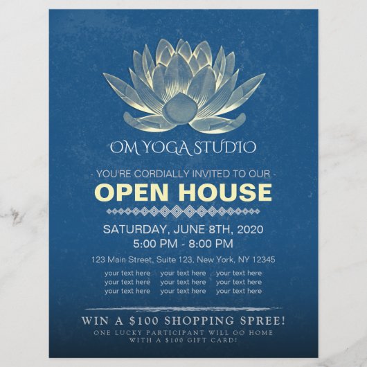 YOGA Studio Meditation Instructor Open House Lotus Flyer (Voorkant)