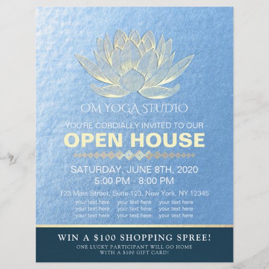 YOGA Studio Meditation Instructor Open House Lotus Flyer (Voorkant)