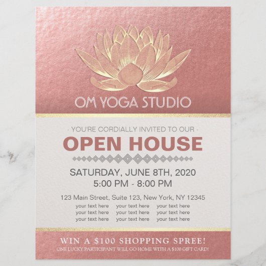 YOGA Studio Meditation Instructor Open House Lotus Flyer (Voorkant)