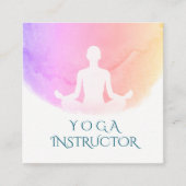 Yoga Studio Meditation Instructor Sukhasana Pose Vierkante Visitekaartje (Voorkant)