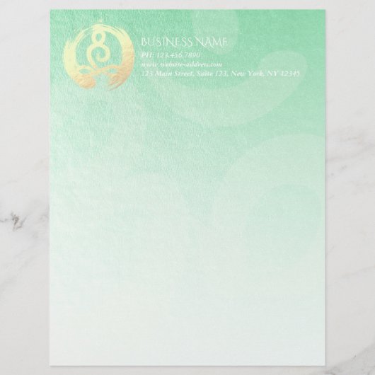 Yoga Studio Meditation Instructor Zen & OM Symbols Briefhoofd (Voorkant)