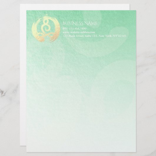 Yoga Studio Meditation Instructor Zen & OM Symbols Briefhoofd (Voorkant / Achterkant)