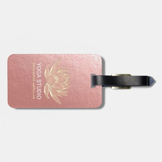 YOGA Studio Meditation Reiki Instructor Gold Lotus Bagagelabel (Achterkant horizontaal)