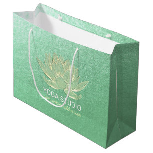 YOGA Studio Meditation Reiki Instructor Gold Lotus Groot Cadeauzakje