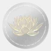 YOGA Studio Meditation Reiki Instructor Gold Lotus Ronde Sticker (Voorkant)