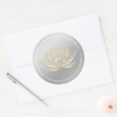 YOGA Studio Meditation Reiki Instructor Gold Lotus Ronde Sticker (Envelop)