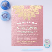 YOGA Studio Open House Gold Foil Mandala Flowers F Flyer (Enkel)