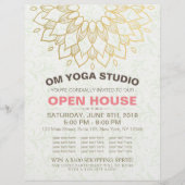 YOGA Studio Open House Gold Foil Mandala Flowers Flyer (Voorkant)
