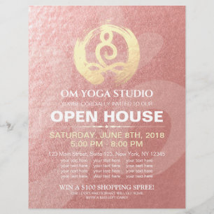 YOGA Studio Open House Meditatie Houding Zen Bord Flyer