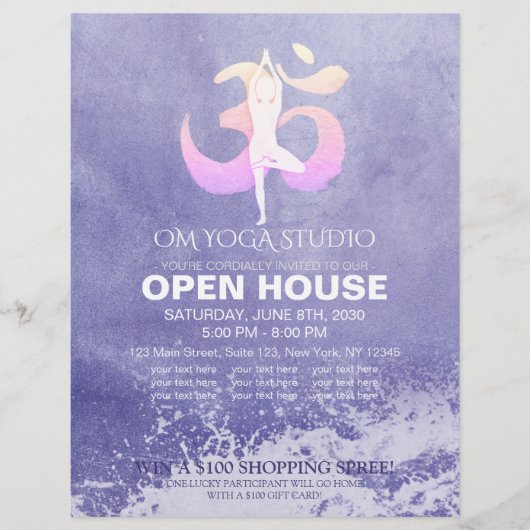 YOGA Studio Open House Meditation Pose Flyer (Voorkant)