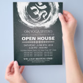 YOGA Studio Open Huis Calligraphy OM & ZEN Symbool Flyer (Hand)