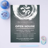 YOGA Studio Open Huis Calligraphy OM & ZEN Symbool Flyer (Enkel)