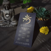 YOGA Studio Price List Root Chakra Mantra LAM Sign Reclamekaart