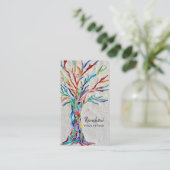 Yoga Studio Rainbow Tree Carte de visite (Debout devant)