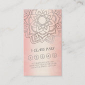 Yoga Studio Rose Gold Mandala Classe Pass Fidélité (Devant)