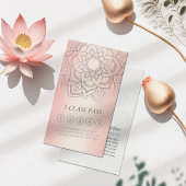 Yoga Studio Rose Gold Mandala Classe Pass Fidélité