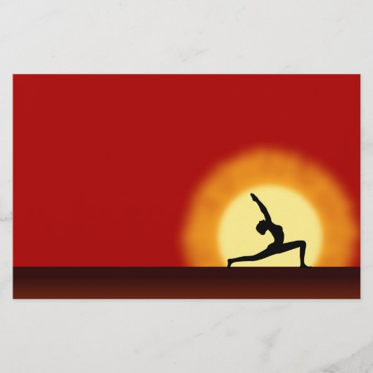 Yoga Studio Sunrise Warrior Pose Silhouette Flyers (Voorkant)