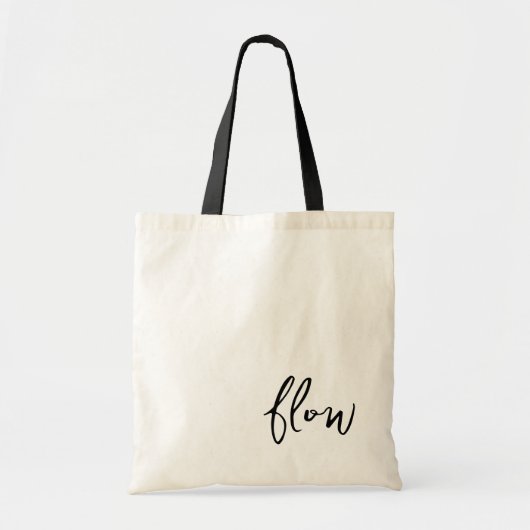 Yoga Studio Tote Bag Flow Script Zwarte Canvas (Voorkant)