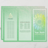 Yoga Studio Tri-Fold Brochure Lotus Floral Mandala (Devant / Derrière)