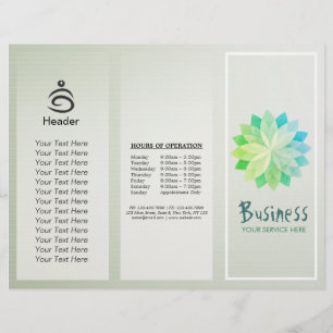 Yoga Studio Tri-Fold Brochure Lotus Floral Mandala
