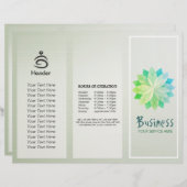 Yoga Studio Tri-Fold Brochure Lotus Floral Mandala (Devant / Derrière)