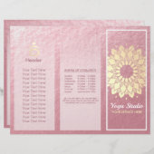 Yoga Studio Tri-Fold Brochure Lotus Floral Mandala (Devant / Derrière)