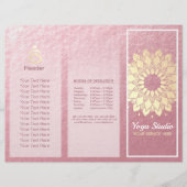 Yoga Studio Tri-Fold Brochure Lotus Floral Mandala (Devant)