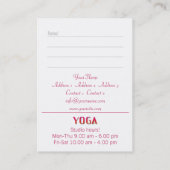 Yoga Studio - Visitekaartje (Achterkant)