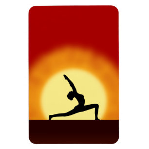 Yoga Sunrise Pose Shilhouette Large Flexi Magnets Magneet