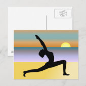 Yoga Sur La Carte Postale De La Plage (Devant / Derrière)