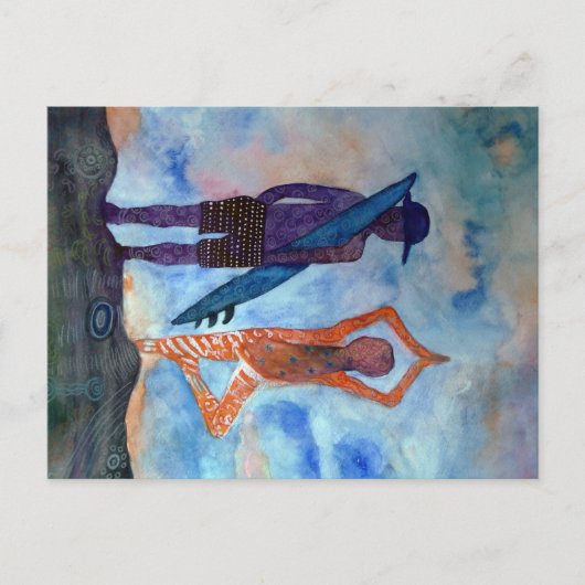 Yoga Surf Sunset Briefkaart (Voorkant)