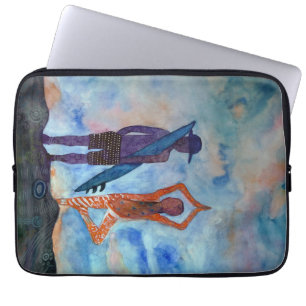 Yoga Surf Waterverf Neopreen laptophoes 13 inch Laptop Sleeve