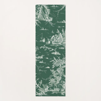 Yoga Tapis toile de jouy verte