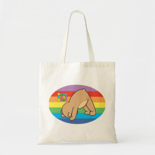 Yoga Teddy Bear Rainbow Book Bag Tote Bag