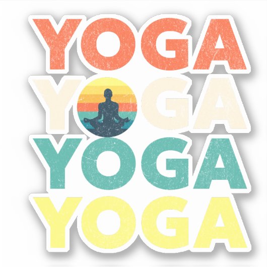 Yoga tekstontwerp sticker (Voorkant)
