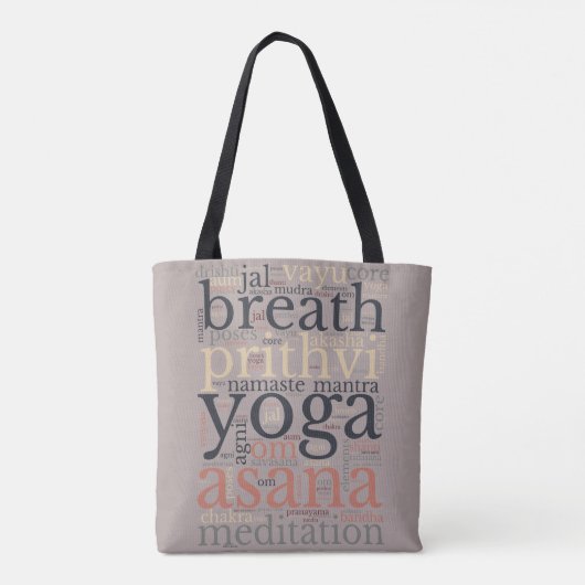 Yoga Terms Words Versatile Shoulder Canvas tas (Achterkant)