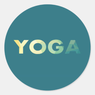 Yoga Text Colorful Ronde Sticker