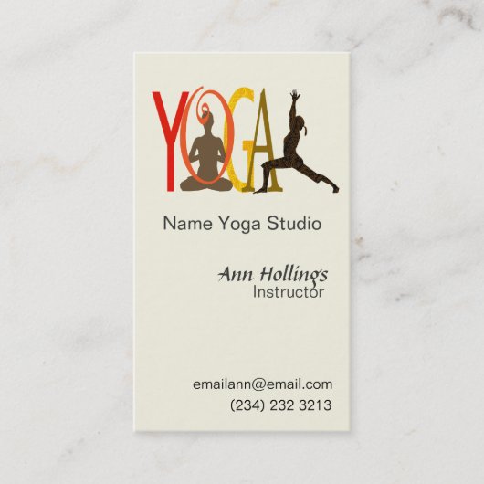 Yoga Text Design Visitekaartje (Voorkant)