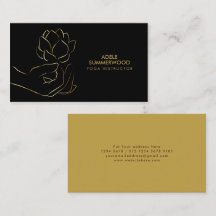 Yoga thema | Gouden Lijn Hand & Lotus Bloem Zwart