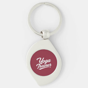 Yoga Trainer Script Typografie Fitness Cadeau Ontw Sleutelhanger