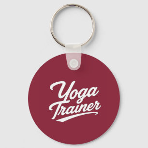 Yoga Trainer Script Typografie Fitness Cadeau Ontw Sleutelhanger